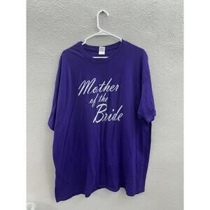 Gildan Brand T-Shirt Size 2XL Purple Mother of the Bride Graphic Short Sleeve